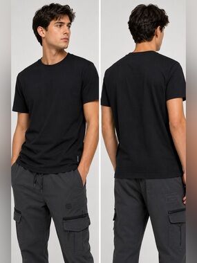 Members Only Black T-Shirt Men’s Small Cotton Tee Minimal Streetwear Basic Tee